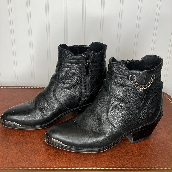 Durango Black Leather Western Booties Size 6 - Picture 4 of 14